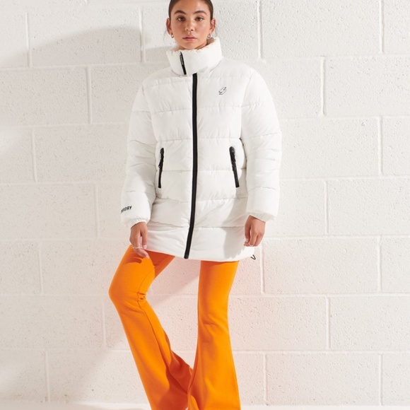 Women's Longline Sports Water Repellent Puffer Jacket from SUPERDRY - Picture 9 of 12